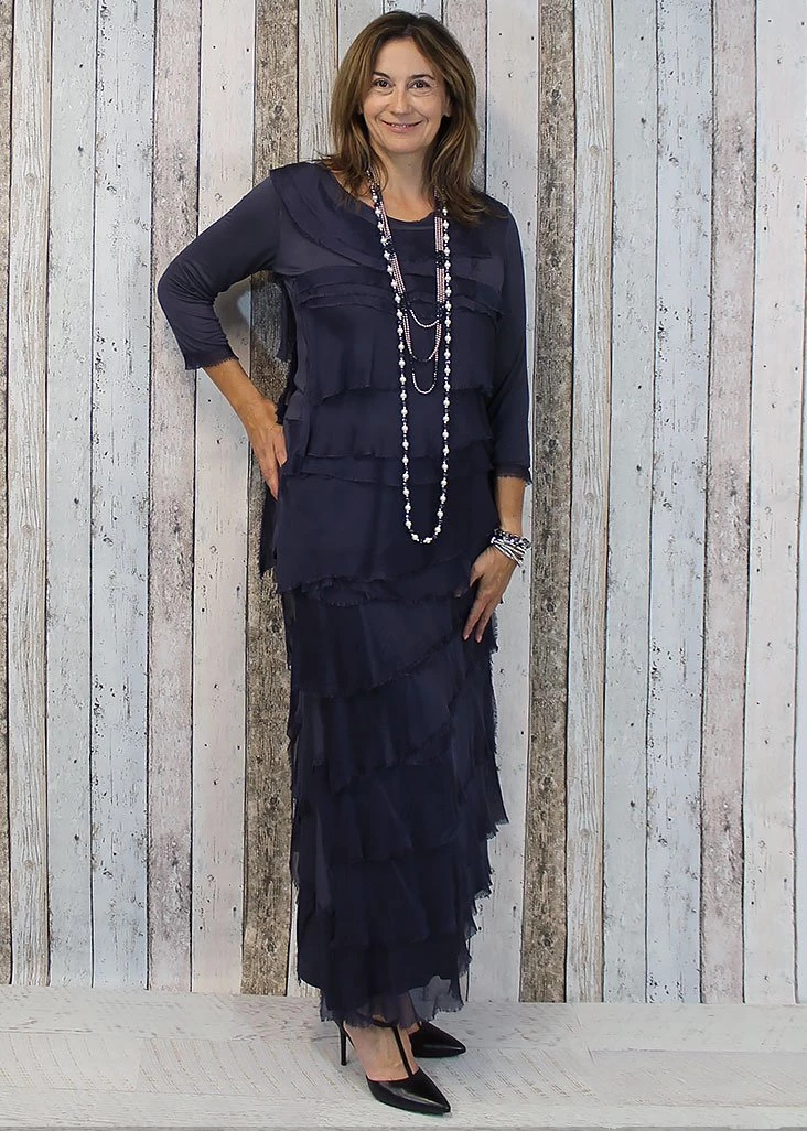 Imagine - Navy Flapper Fifi Silk Skirt 10IM2272 4 Imagine - Navy Flapper Fifi Silk Skirt 10IM2272