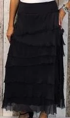 Imagine - Black Flapper Fifi Silk Skirt 10IM2272