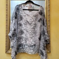 Jenny Jazz Rosa Jojo - Sea Green, Blue Or Pink Silk Top LO-8183S Imagine Fashion Linen & Silk