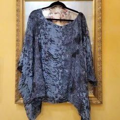 Jenny Jazz Rosa Jojo - Sea Green, Blue Or Pink Silk Top LO-8183S Imagine Fashion Linen & Silk