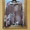 Jenny Jazz Imagine Fashion Linen & Silk Rosa Jojo - Taupe Floral Silk Top LO-6085F Perla