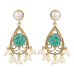 Tea Lily Eb & Ive - Lustre Stone Earring Turquoise Pearl 2471401