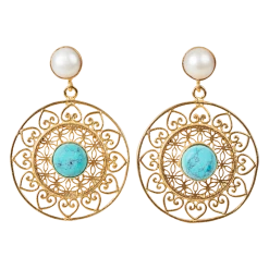 Tea Lily Eb & Ive - Lustre Luxe Earring Turquoise Pearl 2471503