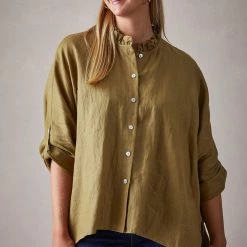 Eb & Ive - Capella Frill Shirt - Dijon - One Size 12 Eb & Ive - Capella Frill Shirt - Dijon - One Size