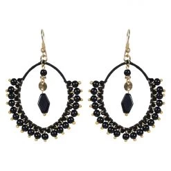 Tea Lily Eb & Ive - Tullah Drop Earring - Brass Bead, Black Bead Or Brass Stars