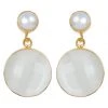 Tea Lily Eb & Ive - Adelphi Pearl Earring - Dove Or Emerald