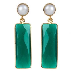 Tea Lily Eb & Ive - Adelphi Stone Earring - Marine, Peacock Or Emerald