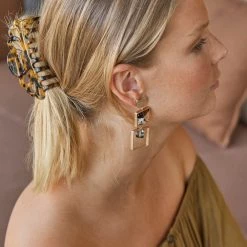 Tea Lily Eb & Ive - Hubert Drop Earring - Chain, Wood Or Stack