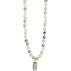 Tea Lily Eb & Ive - Raine Stone Necklace - Winter, Mystic, Olive, Acorn Or Henna