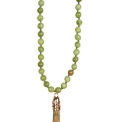 Tea Lily Eb & Ive - Raine Stone Necklace - Winter, Mystic, Olive, Acorn Or Henna