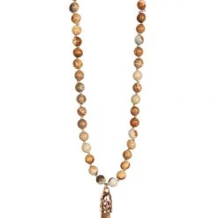 Tea Lily Eb & Ive - Raine Stone Necklace - Winter, Mystic, Olive, Acorn Or Henna