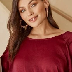 Tea Lily Eb & Ive - Raine Hoop Earring - Sherry, Mystic Or Acorn