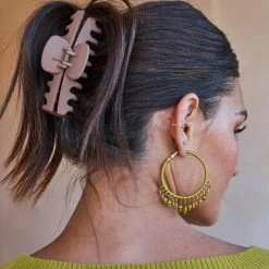 Tea Lily Eb & Ive - Banksia Beaded Earring - Dijon Or Ebony