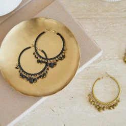 Tea Lily Eb & Ive - Banksia Beaded Earring - Dijon Or Ebony