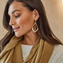 Tea Lily Eb & Ive - Capella Luxe Earring - Pearl Hoop, Drop Stone Or Cluster