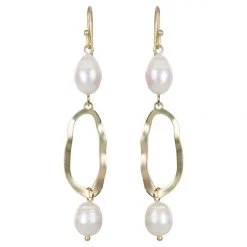 Tea Lily Eb & Ive - Capella Luxe Earring - Pearl Hoop, Drop Stone Or Cluster