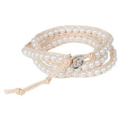 Tea Lily Eb & Ive - Capella Wrap Bracelet - Ivory Or Tan