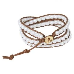 Tea Lily Eb & Ive - Capella Wrap Bracelet - Ivory Or Tan