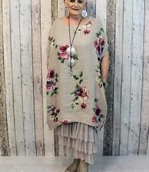 Imagine Fashion Linen & Silk Imagine - Mocha Aisha Under Dress 31IM68110M