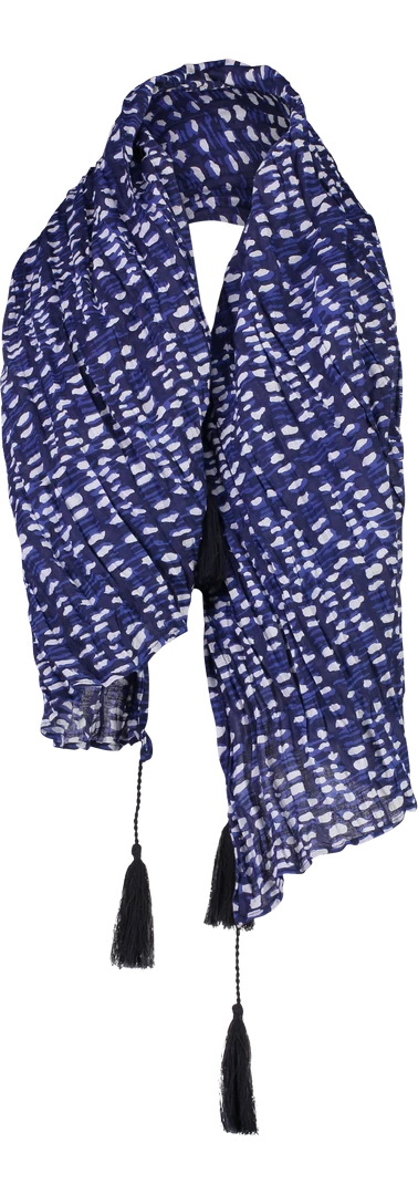 Foil - No Hassle Tassle Scarf - Navy Mix CFO6647 4 Foil - No Hassle Tassle Scarf - Navy Mix CFO6647