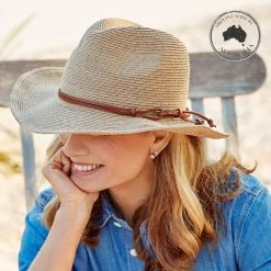 Canopy Bay By Deborah Hutton - Hat - Bedarra - Natural W Tan Trim 13 Canopy Bay By Deborah Hutton - Hat - Bedarra - Natural W Tan Trim