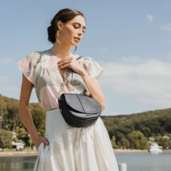 Elms & King Arlington Milne - Zara Saddle Bag- Spot Suede