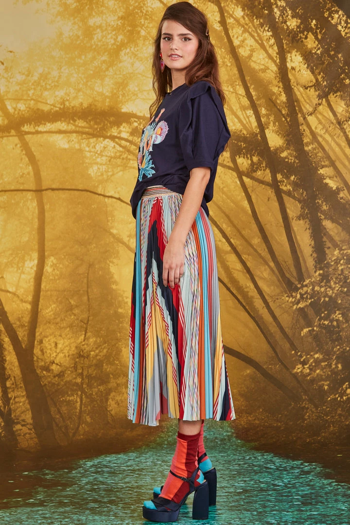 Trelise Cooper Coop By Trelise Cooper Coop - In The Stripe Line Skirt - Rainbow