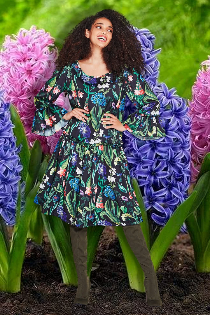 Trelise Cooper Curate - Sir Flouncalot Dress - Black Lily Floral