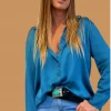Jenny Jazz - Pacific Teal Camisetta Sadie Silk Satin Shirt 421017