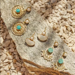 Tea Lily Eb & Ive - Lustre Stone Earring Turquoise Pearl 2471401