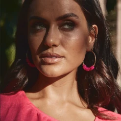 Tea Lily Eb & Ive - Paradiso Hoop Earring Flamingo 2471702 7 Tea Lily Eb & Ive - Paradiso Hoop Earring Flamingo 2471702