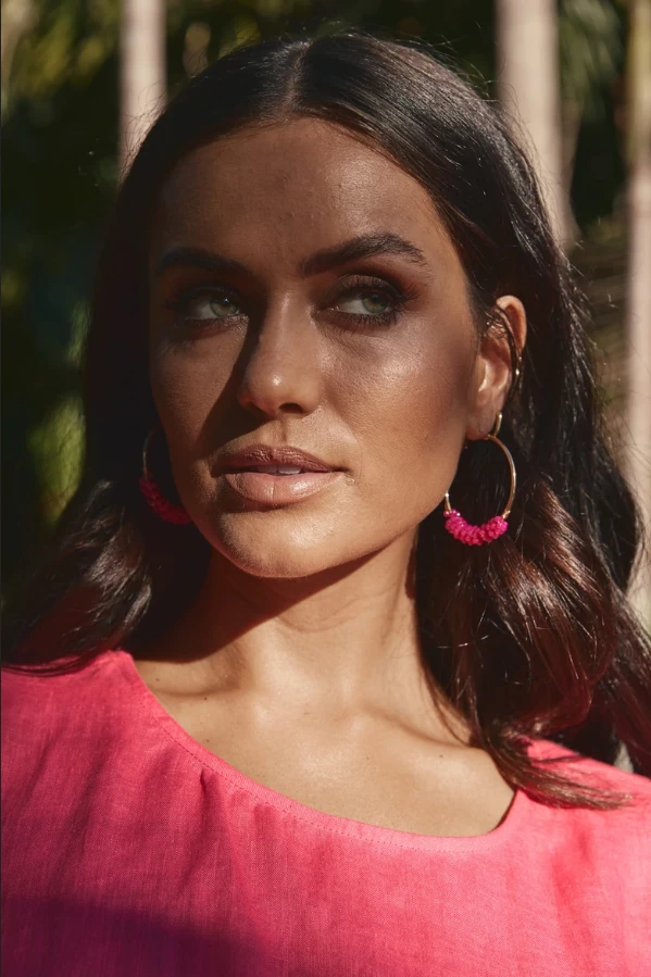 Tea Lily Eb & Ive - Paradiso Hoop Earring Flamingo 2471702 5 Tea Lily Eb & Ive - Paradiso Hoop Earring Flamingo 2471702