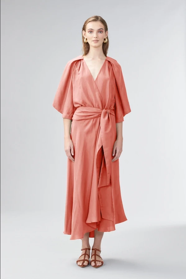 Ginger & Smart - Blush Wrap Dress - Sunset Pink 3 Ginger & Smart - Blush Wrap Dress - Sunset Pink