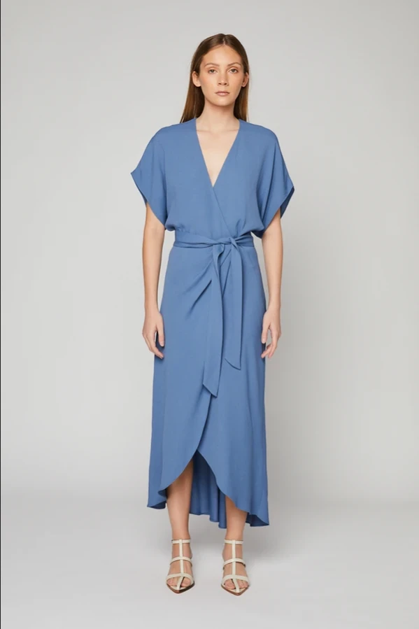 SALE - Ginger & Smart - New Moon Wrap Dress - Heritage Blue 4 SALE - Ginger & Smart - New Moon Wrap Dress - Heritage Blue