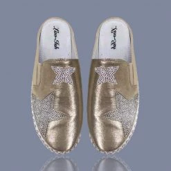 The Italian Closet SALE - Lav-ish - Star Slide - Champagne Gold Shoe