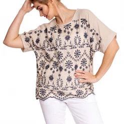 Imagine Fashion Linen & Silk Imagine - Sloane Top Latte 86IM20893T