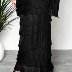 Imagine - Black Flapper Fifi Silk Skirt 10IM2272