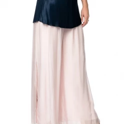 Imagine - Pink Blush Gia Silk Pant With Split 10IM2184 Imagine Fashion Linen & Silk