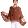 Imagine Fashion Linen & Silk Imagine - Cinnamon Florence Top Silk
