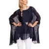 Imagine - Navy Roxy Top Silk 10IM2821 Imagine Fashion Linen & Silk