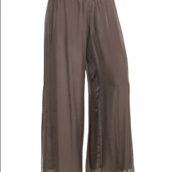 Imagine Fashion Linen & Silk Imagine - Truffle Silk Gia Pant With Split 10IM2184