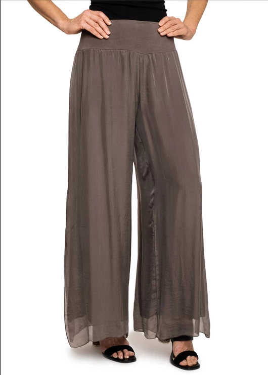 Imagine Fashion Linen & Silk Imagine - Truffle Silk Gia Pant With Split 10IM2184 3 Imagine Fashion Linen & Silk Imagine - Truffle Silk Gia Pant With Split 10IM2184