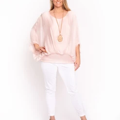 Imagine - Pink Blush Marcella Sequin Silk Top 10IM3014