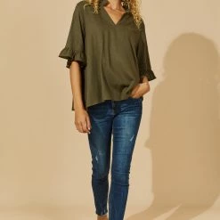 Isle Of Mine - Honour Frill Shirt - Evergreen