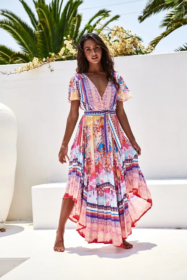 Jaase - Lunar Print Taurus Maxi Dress 5 Jaase - Lunar Print Taurus Maxi Dress