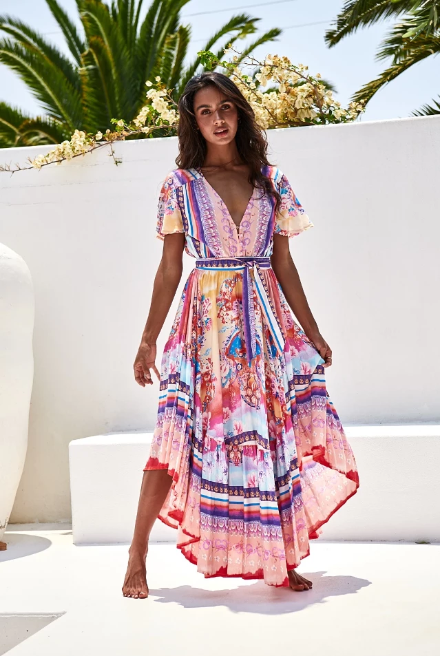 Jaase - Lunar Print Taurus Maxi Dress 3 Jaase - Lunar Print Taurus Maxi Dress