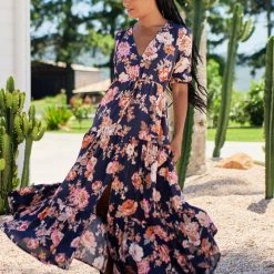 Jaase - Winter Rose Print Tessa Maxi Dress