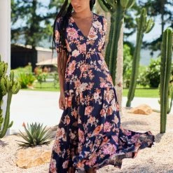 Jaase - Winter Rose Print Tessa Maxi Dress
