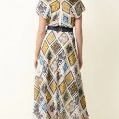 SALE - Sacha Drake - Hey Day Midi Dress - Mustard Scarf Print