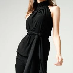 Sacha Drake High Neck Top - Black